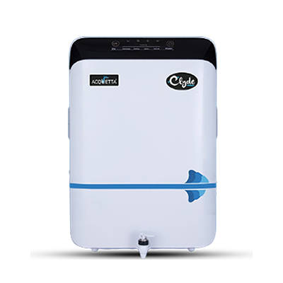 The Clyde RO system offers a 7-stage purification process, including RO, UV, UF, copper, and alkaline filtration. It incorporates intelligent features such as filter change alarms, membrane flushing, UV-protected tank, and a unique two-stage float system, while also ensuring user-friendly operation with a multi-function touch screen. 
