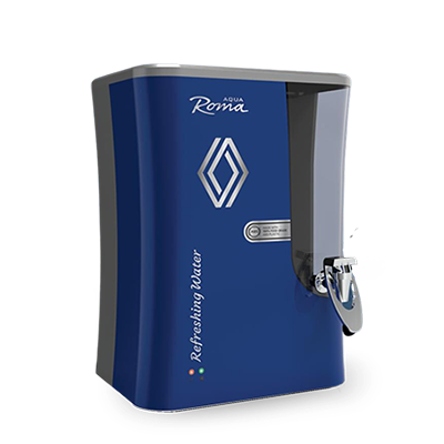 The Roma water purifier boasts a 7-stage filtration system, delivering a filtration rate of 10-15 liters per hour and accommodating a wide range of total dissolved solids (TDS) from 100 to 3000. It features a 10-liter food-grade plastic tank, power-saving auto cutoff, and dry run protection, ensuring a performance lifespan of up to 6000 liters per filter.