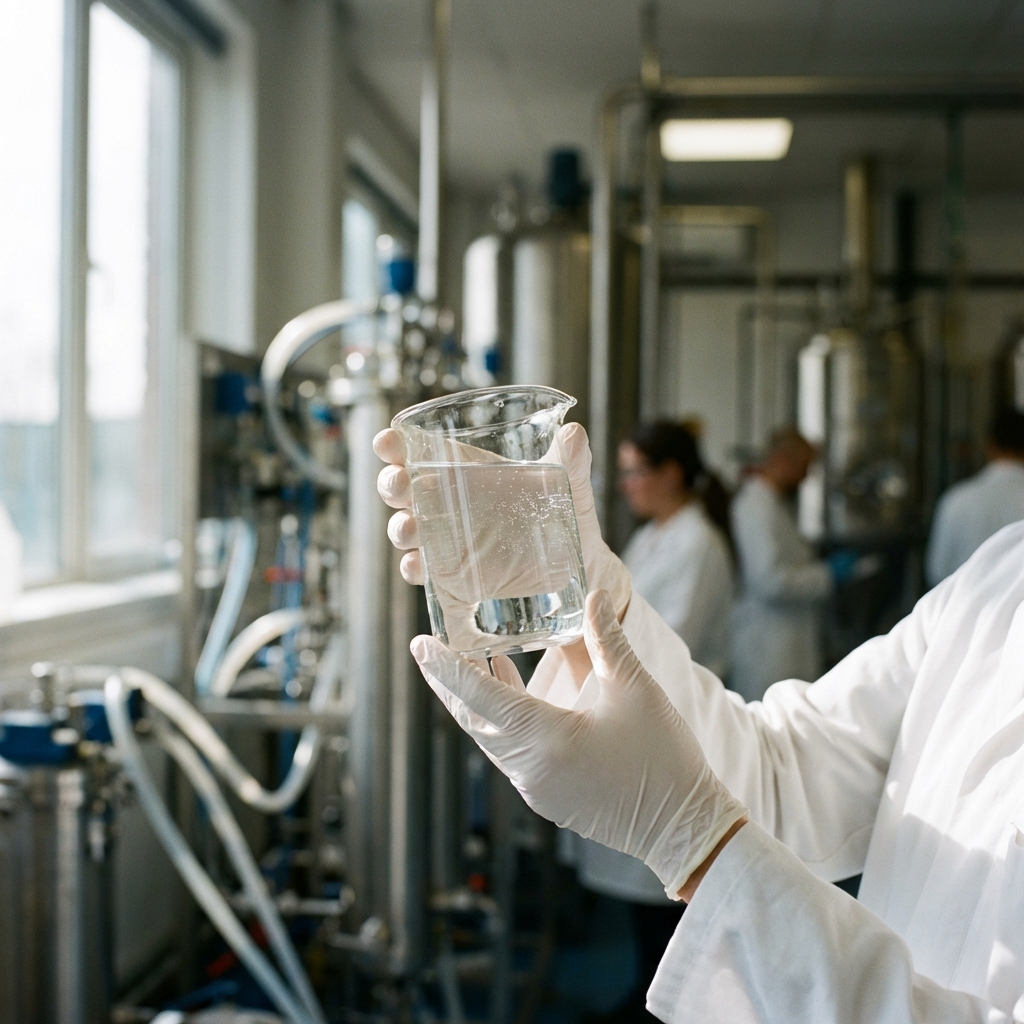 Lab technician checking water quality