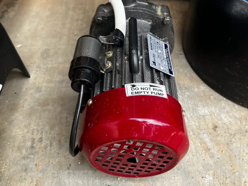 Transfer pump feeding a whole-house water treatment system, the component that sets real peak flow through the settling stage