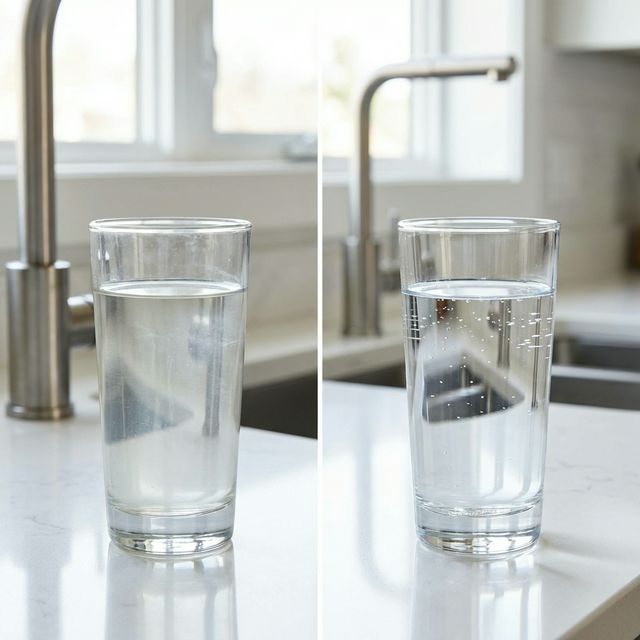 Before and after comparison of water quality from tap