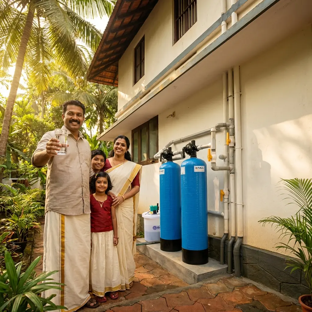 Whole-house borewell, iron and hard-water filtration for Kerala homes