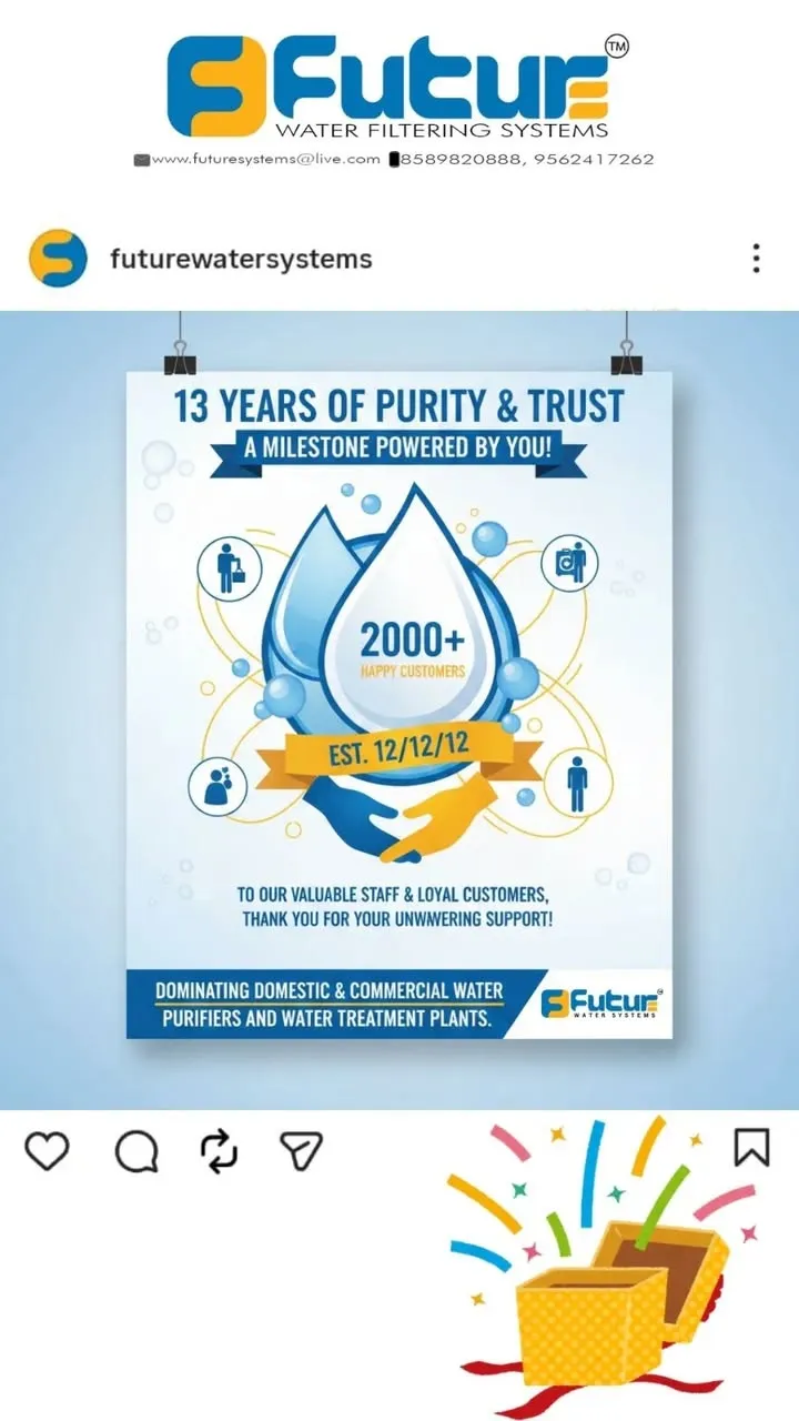 "We are delighted to announce that Future Water Systems is celebrating its 13th Anniversary today, stepping successfully into the 14th year of serving you. We extend our sincere thanks for your invaluable collaboration and encouragement. Your support has been vital to our growth."